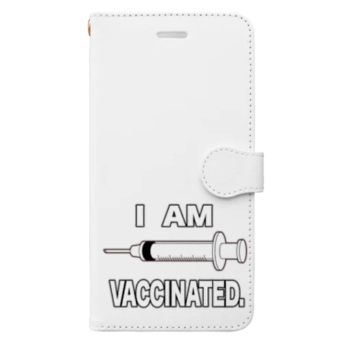 ワクチン接種済みのイラスト COVID-19 vaccine mRNA 英語文字付き Book-Style Smartphone Case