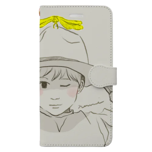 とんぼ帽子（グレー） Book-Style Smartphone Case