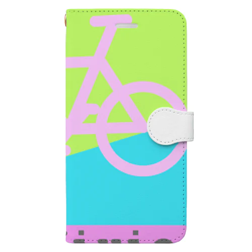 ピストバイク(ピンク) 手帳型スマホケース