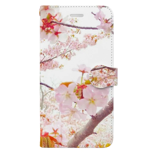 桜 手帳型スマホケース