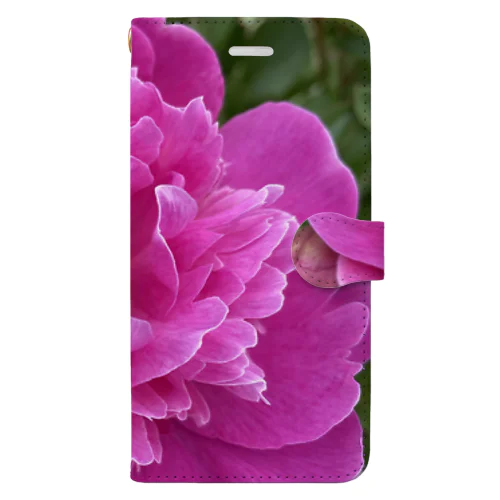 華　芍薬(しゃくやく) ピンク Book-Style Smartphone Case