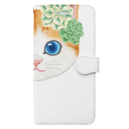 ねこちゃん（多肉植物） Book-Style Smartphone Case