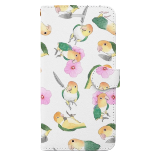 たっぷりシロハラインコちゃん【まめるりはことり】 Book-Style Smartphone Case