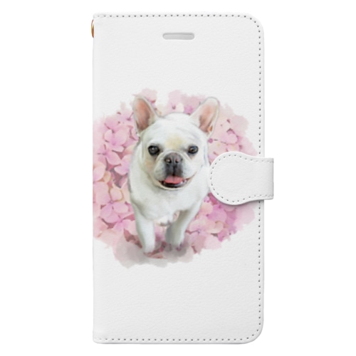 フレブル　クリーム　ホワイト　にこにこ Book-Style Smartphone Case