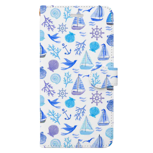 夏の海（ブルーバージョン） Book-Style Smartphone Case