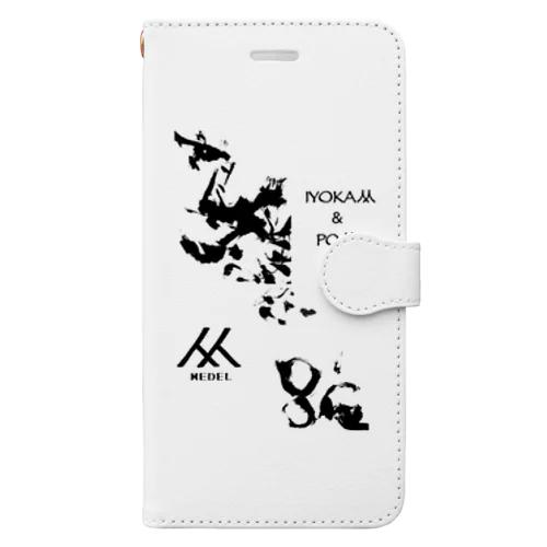 鳳凰とポン(墨絵ver.) Book-Style Smartphone Case