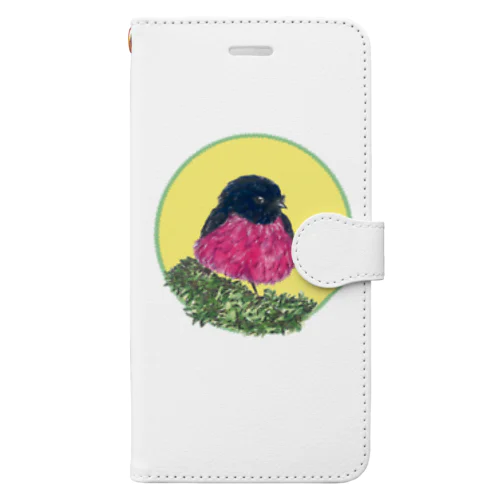 スズメ (Pink Robin) Book-Style Smartphone Case