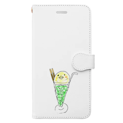 メロンソーダ🍈ひよこ 手帳型スマホケース