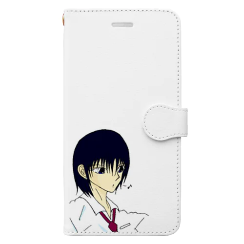 口笛を吹く李舞 Book-Style Smartphone Case