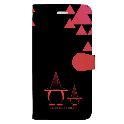 カラーコーンペンギン（ブラック） Book-Style Smartphone Case