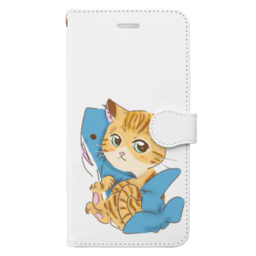 サメ好き猫さん Book-Style Smartphone Case