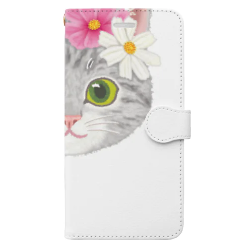 ねこちゃん（コスモス） Book-Style Smartphone Case