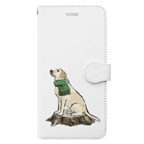 マフラー犬　ラブラドルレトリバー Book-Style Smartphone Case