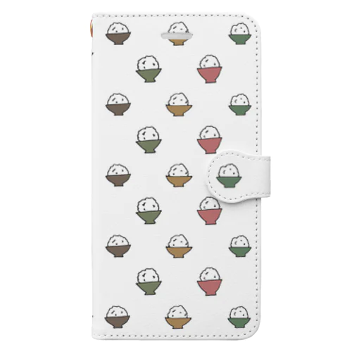 ごはん群＋えびふりゃーにぎり Book-Style Smartphone Case