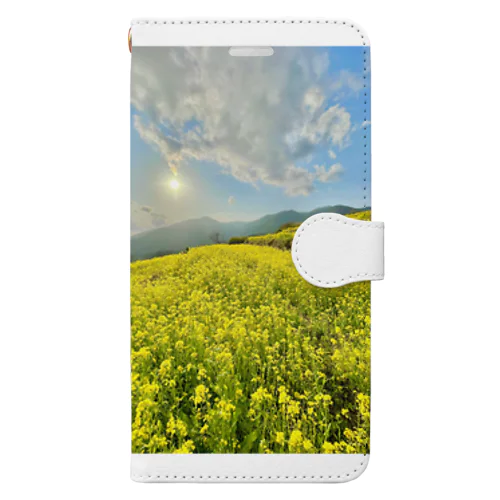 天空の菜の花畑＠高知県香北町 Book-Style Smartphone Case