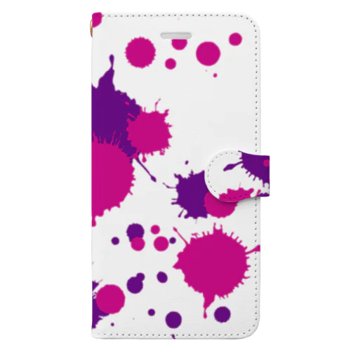 ピンク紫のしぶき Book-Style Smartphone Case