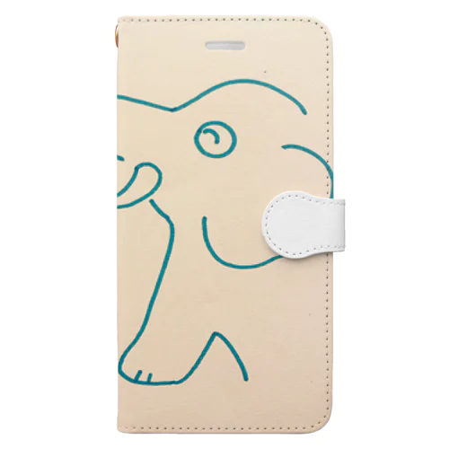 鼻から飲むタイプのゾウくん🐘 Book-Style Smartphone Case