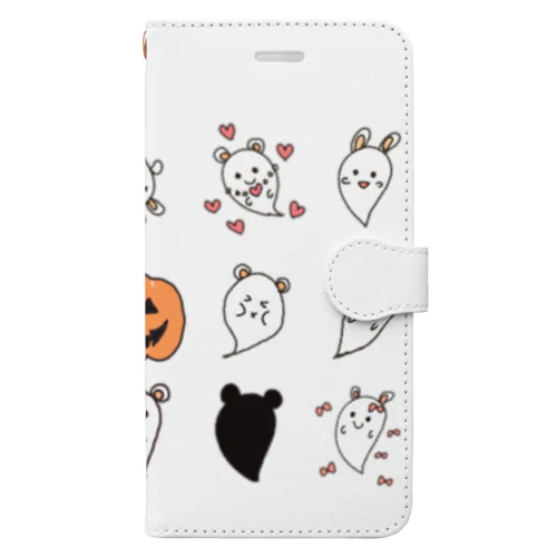 ハロウィン　かぼちゃとお化けたち Book-Style Smartphone Case