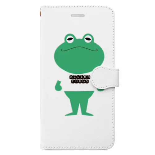  Tシャツを着るカエルくん  Book-Style Smartphone Case