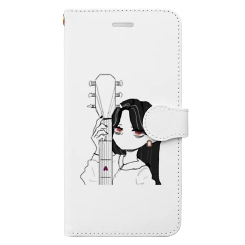 ほぼ白黒ギター女子 Book-Style Smartphone Case