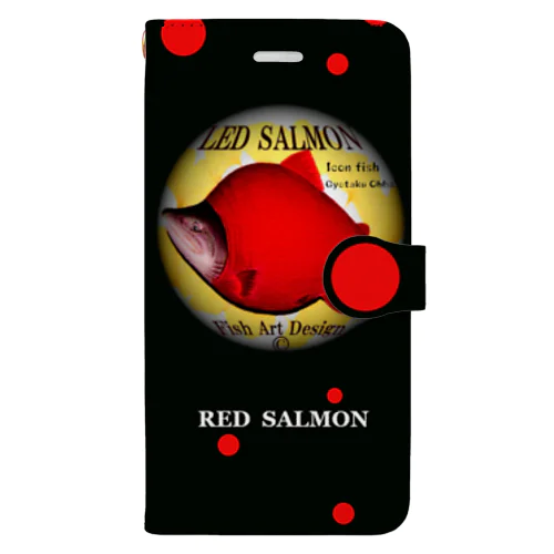 紅鮭！【ベニザケ；RED SALMON】あらゆる生命たちへ感謝をささげます。 手帳型スマホケース
