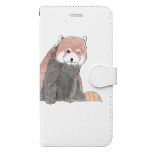 やさしいレッサーパンダ（ウインク） Book-Style Smartphone Case