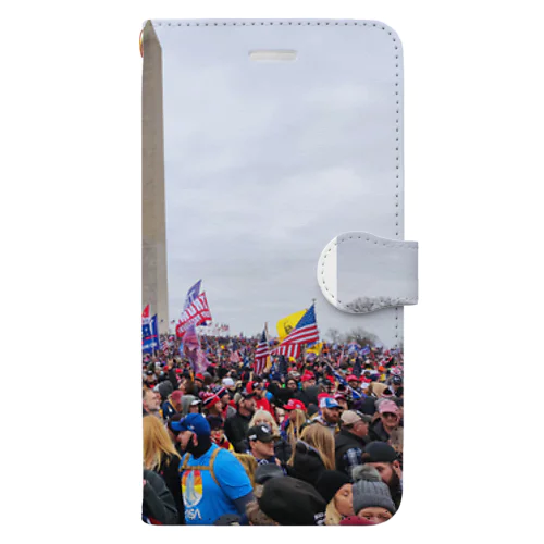 ワシントン歴史上最大イベント 大統領公園オベリスク Book-Style Smartphone Case