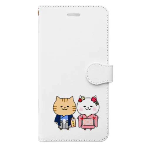 七五三にゃんこ Book-Style Smartphone Case