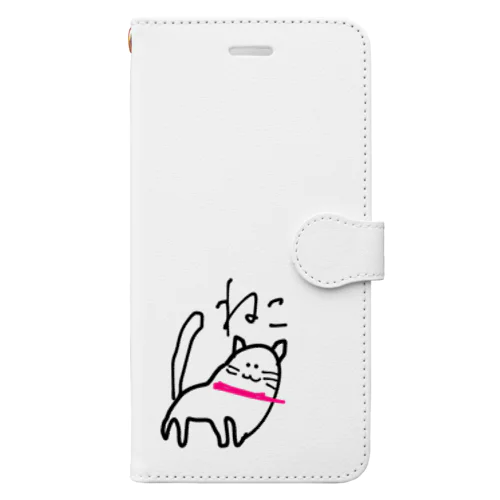 左肩でアタックする猫 Book-Style Smartphone Case