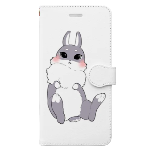 グレーうさぎ Book-Style Smartphone Case