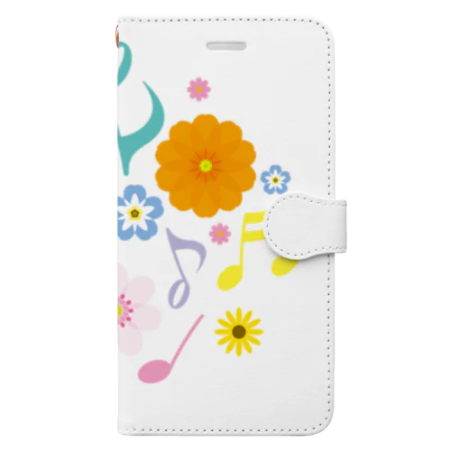 きれいな花と音符 Book-Style Smartphone Case