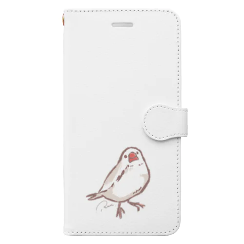 首かしげ文鳥 Book-Style Smartphone Case