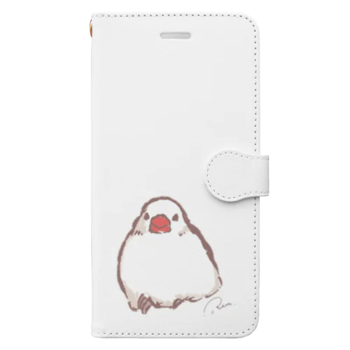 溶けてる文鳥 手帳型スマホケース