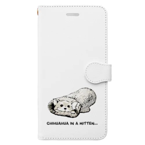 ミトンに入ったチワワ(クリーム) Book-Style Smartphone Case