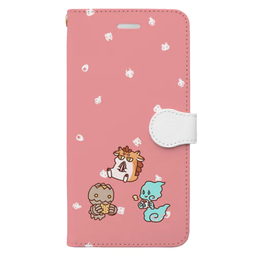 手帳型スマホケース（御三家/ピンク） Book-Style Smartphone Case