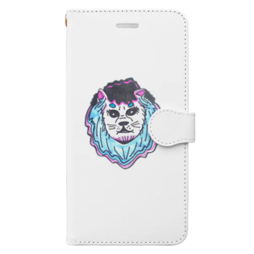 Lion Blue ライオンブルー Book-Style Smartphone Case