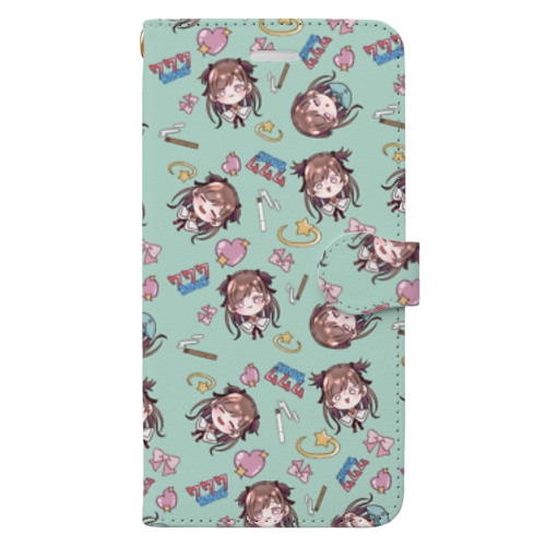 たっぷりつらよし青緑 Book-Style Smartphone Case