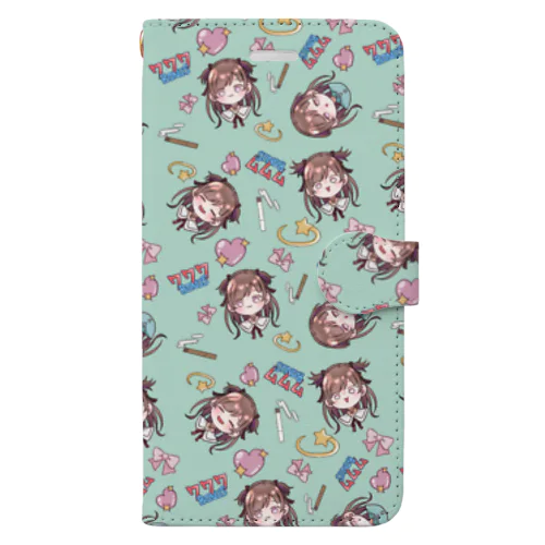 たっぷりつらよし青緑 Book-Style Smartphone Case