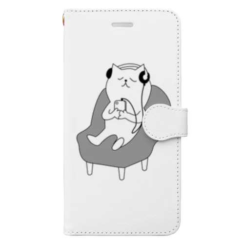 ヘッドフォンねこ Book-Style Smartphone Case