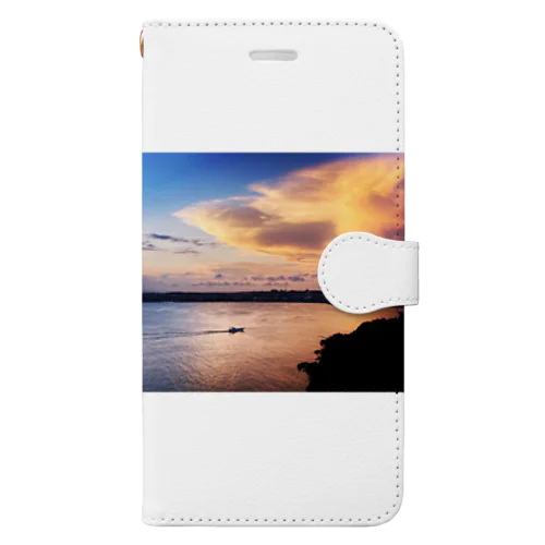 夕焼け船 Book-Style Smartphone Case