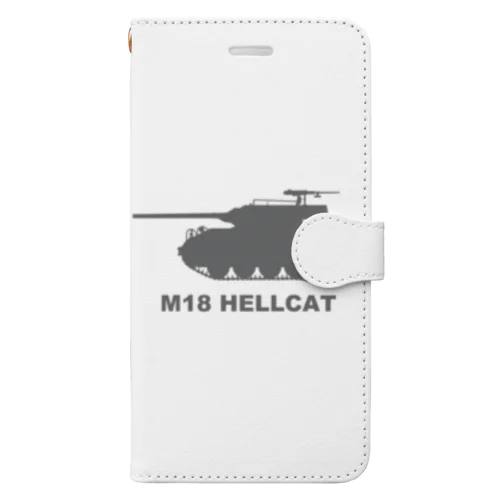 M18 ヘルキャット（グレー） 手帳型スマホケース