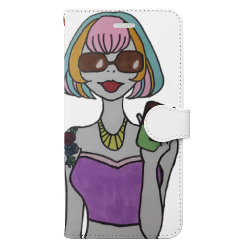 Colorful Hair Woman No.2 Book-Style Smartphone Case