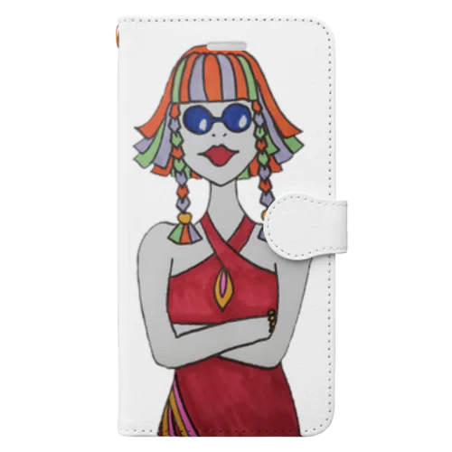 Colorful Hair Woman No.3 Book-Style Smartphone Case
