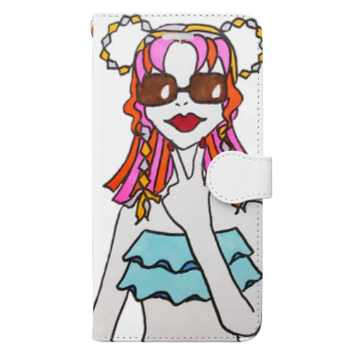 Colorful Hair Woman No.7 Book-Style Smartphone Case