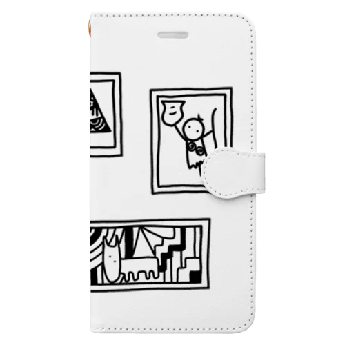 古代の謎展(白黒) Book-Style Smartphone Case