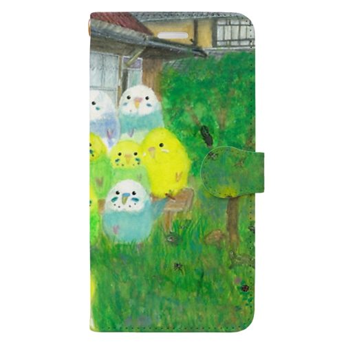 インコ集合写真 Book-Style Smartphone Case