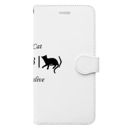 シュレーディンガーの猫（黒字） Book-Style Smartphone Case