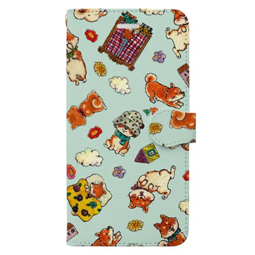 shibashibaワールド☆若草 Book-Style Smartphone Case