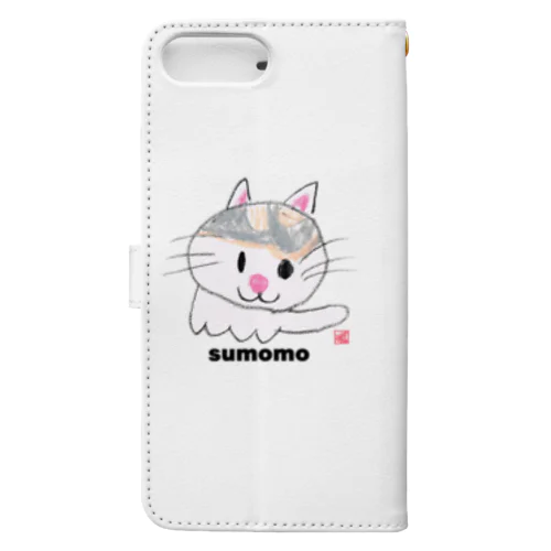 すもも猫クレヨンイラストS Book-Style Smartphone Case