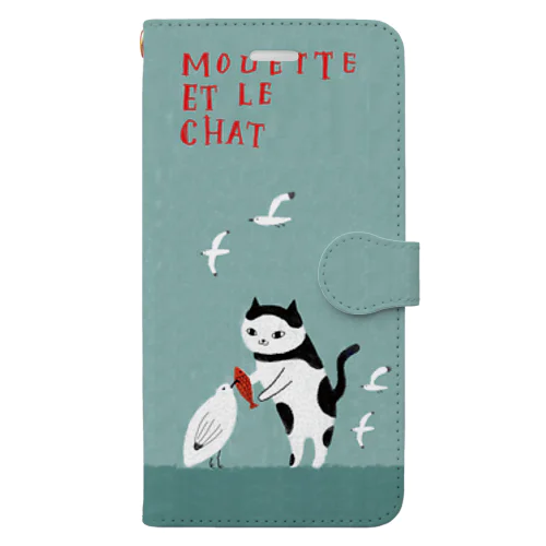 ねことカモメ Book-Style Smartphone Case